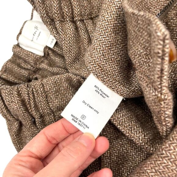 Amente Wool blend baby herringbone ankle pants Size XS/S coco brown - Picture 10 of 10